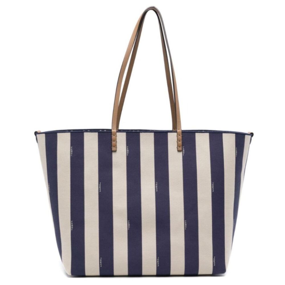 $1950 FENDI LARGE NAVY STRIPED FF LOGO REVERSIBLE TOTE BAG AUTH NWT!